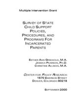 Survey of state child support policies, procedures and programs for incarcerated parents