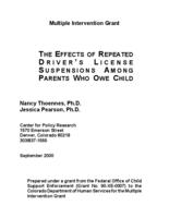 The effects of repeated driver's license suspensions among parents who owe child