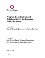 Program coordination and collaboration in the Colorado Works Program