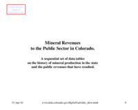 Mineral revenues to the public sector in Colorado