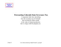 Forecasting Colorado state severance tax