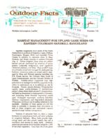 Habitat management for upland game birds on eastern Colorado sandhill rangeland