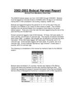 2002-2003 bobcat harvest report