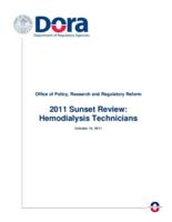 2011 sunset review: hemodialysis technicians