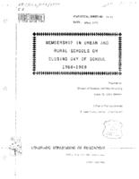 Membership in urban and rural schools on closing day of school, 1968-1969