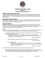 Conservation Trust Fund SB 10-98, frequently asked questions