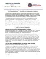 Governor Bill Ritter's new energy communities initiative