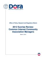 2012 sunrise review, common interest community association managers