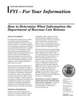 How to determine what information the Department of Revenue can release