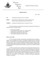 Transportation Legislation Review Committee overview