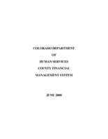 Colorado Department of Human Services, County Financial Management System, June 2000
