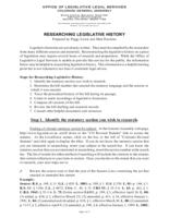 Researching legislative history