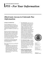 Electronic access to Colorado tax information