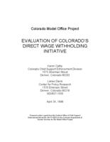 Evaluation of Colorado's direct wage withholding initiative