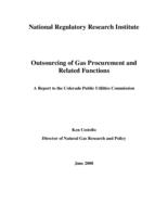 Outsourcing of gas procurement and related functions