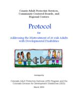 Protocol for addressing the mistreatment of at-risk adults with developmental disabilities