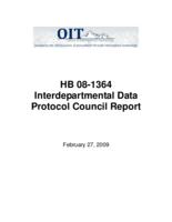 HB 08-1364 Interdepartmental Data Protocol Council report