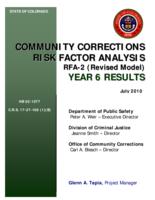 Community corrections risk factor analysis, RFA-2, revised model, year 6 results