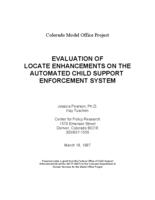 Evaluation of locate enhancements on the automated child support enforcement system