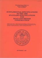 Supplemental specifications to the 1986 standard specifications for road and bridge construction