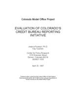 Evaluation of Colorado's credit bureau reporting initiative