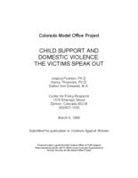 Child support and domestic violence : the victims speak out