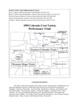 1999 Colorado corn performance trials