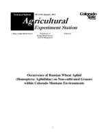Occurrence of Russian wheat aphid (Homoptera: Aphididae) on non-cultivated grasses within Colorado montane environments