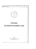 Proposed Colorado procurement code