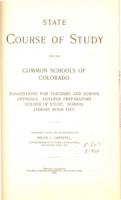 State course of study for the common schools of Colorado