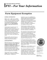 Farm equipment exemption