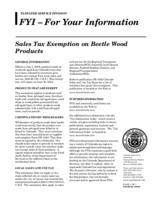 Sales tax exemption on beetle wood products
