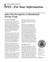 Sales tax exemption on residential energy usage