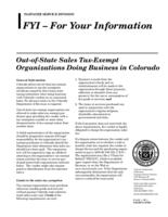 Out-of-state sales tax-exempt organizations doing business in Colorado