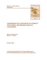 Assessment of concrete pavement texturing methodologies in Colorado