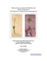 Botrychium simplex E. Hitchcock (little grapefern) : a technical conservation assessment