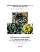 Recommended best management practices for plants of concern