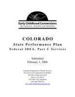 Colorado state performance plan federal IDEA, part C services