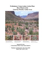 Preliminary conservation action plan, rare plants in the Gateway priority action area