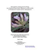 Astragalus missouriensis Nutt. var. humistratus Isely (Missouri milkvetch)
