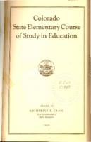 Colorado state elementary course of study in education
