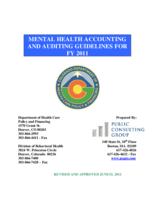 Mental health accounting and auditing guidelines for FY 2011