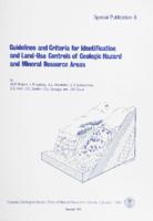 Guidelines and criteria for identification and land-use controls of geologic hazard and mineral resource areas