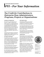 Tax credit for contributions to enterprise zone administrators, programs, projects or organizations