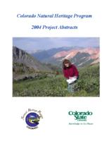 Colorado Natural Heritage Program 2004 project abstracts