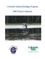 Colorado Natural Heritage Program 2003 project abstracts