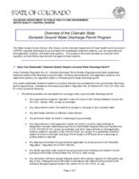 Overview of the Colorado State Domestic Ground Water Discharge Permit Program