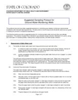 Suggested sampling protocol for ground water monitoring wells