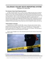 Colorado Violent Death Reporting System : highlights from 2004-2006