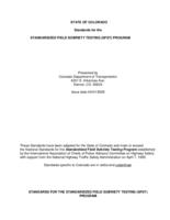 State of Colorado standards for the Standardized field sobriety testing (SFST) program : presented by Colorado Department of Transportation